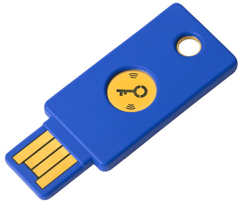 Yubico USB sigurnosni ključ YubiKey FIDO2 U2F, USB-A, NFC, plavi