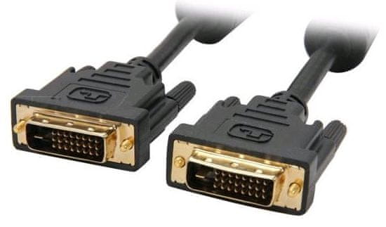 C-Tech kabel DVI-DVI, M/M, DVI-D, dual link CB-DVI-18-B, 1,8 m