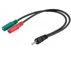 Goobay adapter za PC slušalice, 1x 3.5 mm AUX 4-pin to 2x 3.5 mm AUX 3-pin