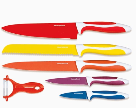 InnovaGoods set keramičkih noževa i ljuštilica, 6 komada
