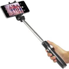 SBS tripod selfie palica, teleskopska, daljinski upravljač, crna