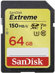 SanDisk memorijska kartica SDXC Extreme, 64GB, 150/60MB/s, UHS-I Speed Class 3 (U3), V30E