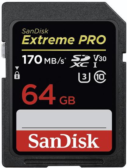 SanDisk memorijska kartica SDXC Extreme Pro, 64GB, 170 MB/s