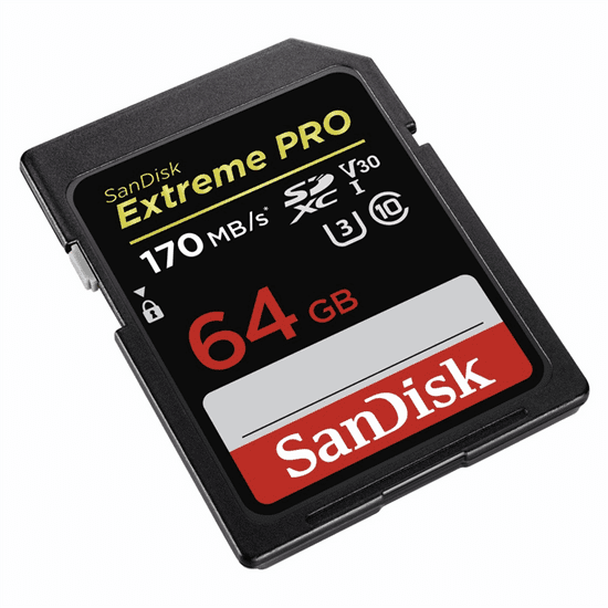 SanDisk memorijska kartica SDXC Extreme Pro, 64GB, 170 MB/s