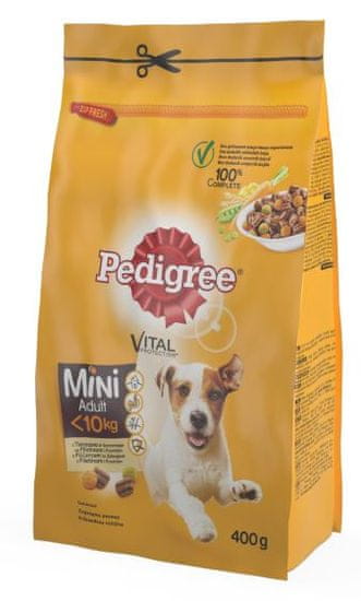 Pedigree suha hrana za manje pse, perutnina/povrće, 400 g