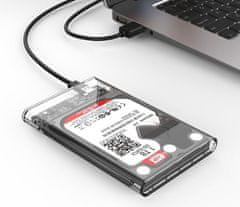 Orico vanjsko USB-C 3.1 Gen2 kućište 2139C3-G2-CR za HDD / SSD 6,35 cm, prozirno