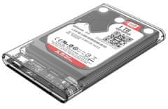 Orico vanjsko USB-C 3.1 Gen2 kućište 2139C3-G2-CR za HDD / SSD 6,35 cm, prozirno