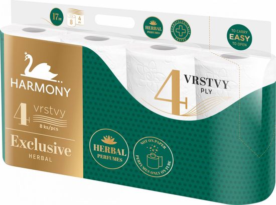 Harmony toaletni papir EXCLUSIVE Herbal Parfumes 7x 8, 4 sloja