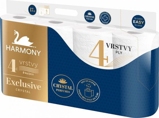 Harmony toaletni papir EXCLUSIVE Crystal Parfumes 7x 8, 4 sloja