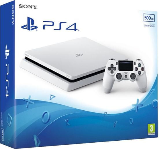 Sony Playstation 4 Slim, 500GB, bijel, (PS719755517)
