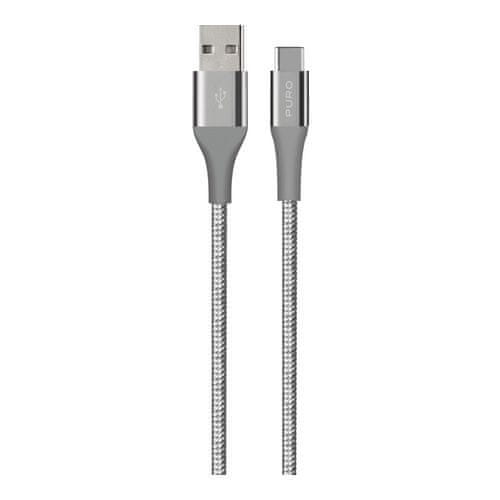 Puro kabel tkan K2 USB-A u USB-C 1.2 m, Space Grey