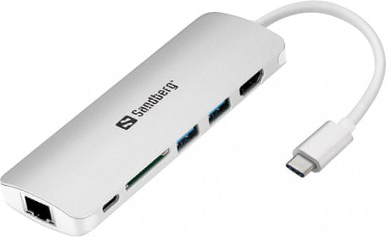 Sandberg Sandberg USB-C HDMI + LAN + SD + USB, 61W