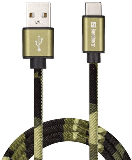 Sandberg kabel za punjenje USB-C Green Camouflage 441-14
