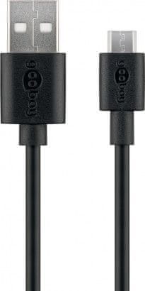 Goobay micro USB kabel za punjenje i sinkronizaciju, 2m, crni