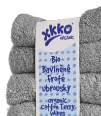 XKKO Organic, BIO pamučni ručnik, 21 x 21 cm, Silver, sive, 6 komada