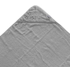 XKKO Organic, BIO pamučni ručnik s kapuljačom, 90x90 cm, Silver Stars, siva