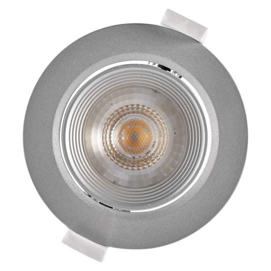 EMOS stropna LED svjetiljka, okrugla, toplo bijela, 7 W, srebrna