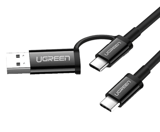 Ugreen kabel USB-C (M na M) + adapter USB-A, 1 m