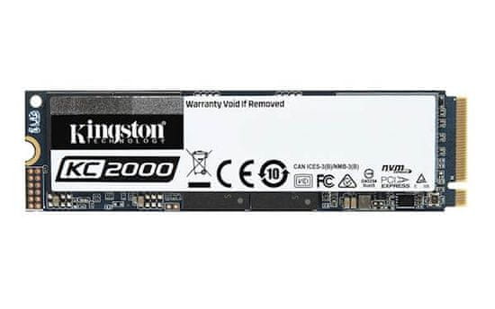 Kingston SSD KC2000, 250GB, M.2, PCIe NVMe, 3000/1100MB/s, PCIe Gen3 x4, 3D TLC NAND