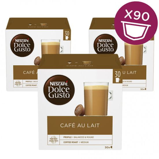 NESCAFÉ Dolce Gusto Café au Lait kapsule za kavu XXL (30 kapsula / 30 napitaka), trostruko pakiranje