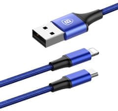 BASEUS Rapid 2u1 kabel za punjenje za microUSB, Lightning 3 A/1,2 m, tamno plavi CAML-SU13