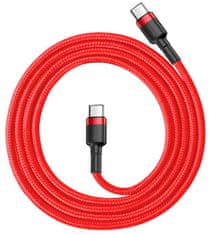 BASEUS Cafule podatkovni kabel Type-C PD 2.0/QC 3.0/60 W/20 V/3 A, 2 m, crveni CATKLF-H09