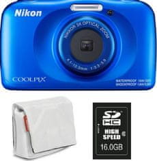 Nikon Coolpix W150, digitalni fotoaparat + SD16GB + torbica plava
