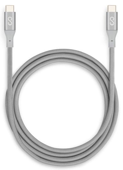 EPICO USB-C do USB-C (3.1) kabel za punjenje/prijenos podataka, opleteni, 1,8 m, srebrni (9915141900001)