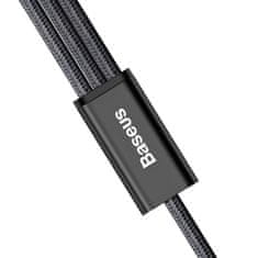 BASEUS Rapid 3u1 kabel za punjenje za microUSB, Lightning (2×) 3A/1,2m crni CAMLL-SU01
