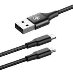 BASEUS Rapid 2u1 kabel za punjenje za microUSB, Lightning 3A/1,2 m, crni CAML-SU01