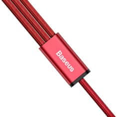 BASEUS Rapid 3u1 kabel za napajanje za Micro USB, Lightning, Type-C 3A / 1,2m, crveni CAMLT-SU09