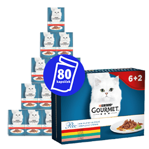 Gourmet Perle multipack hrana za mačke, file u soku, 10 x (8 x 85g)