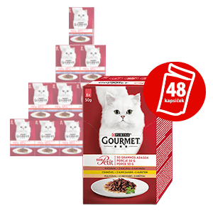 Gourmet hrana za mačke Mon Petit Multipack s piletinom, pačetinom, puretinom u soku 48 x 50 g