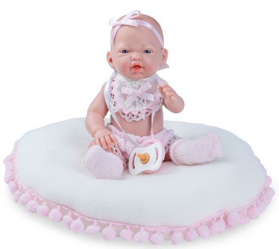 Nines 30240 Mini Golosinas Baby djevojčica na jastuku, 21 cm