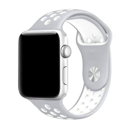 eses sportski remen za apple watch 1530000045, 38 mm, srebrni/bijeli