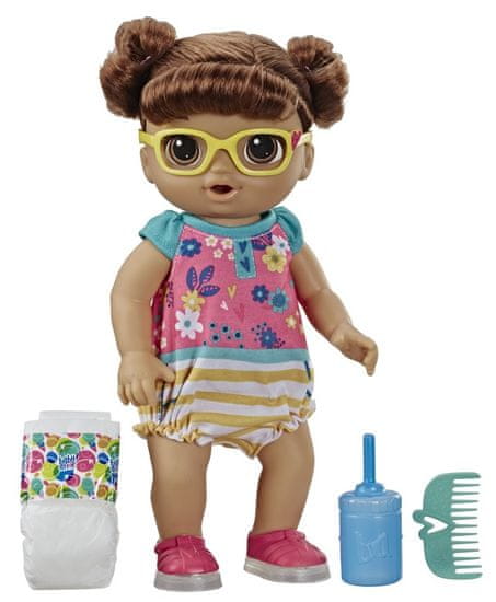 Hasbro Baby Alive Tamnokosa lutka s naočalama