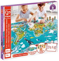 Hape dječja slagalica - karta svijeta 2 u 1