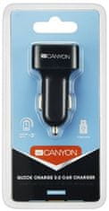Canyon Mini 3 USB car adapter, Input 12V-24V, Output 5V-3.1A, černá CNE-CCA06B