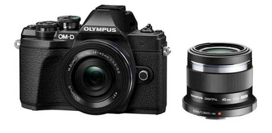 Olympus OM-D E-M10 III fotoaparat, crni + 14-42mm 1:3.5-5.6 EZ objektiv, crni + 45mm 1:1,8
