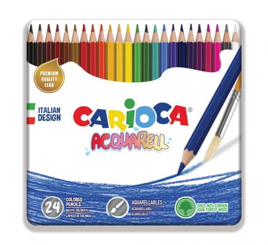 Carioca akvarelne bojice šesterokutne 1/24 + kist