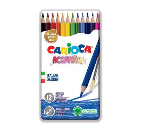 Carioca akvarelne bojice šesterokutne 1/12 + kist