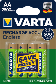 Varta punjiva baterija Endless 4 AA 2500 mAh 500 Cycles R2U 56686101404, 4 komada