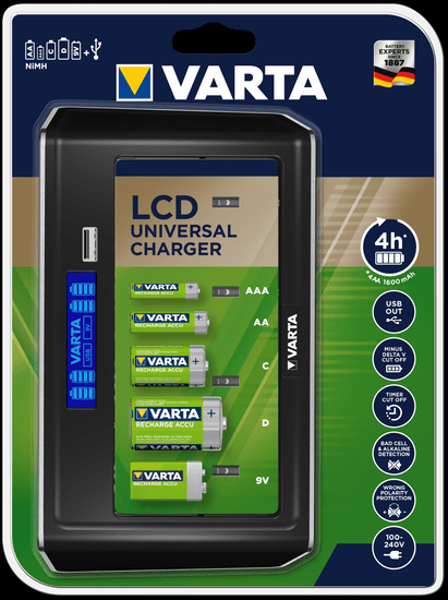 Varta punjač baterija LCD Universal Charger R2U 57678101401, univerzalan