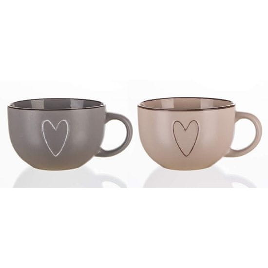 Banquet velika keramička šalica HEARTS, 730 ml, mješavina boja, 4 komada