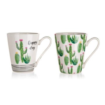 Banquet keramička šalica CACTUS, mješavina boja, 4 komada