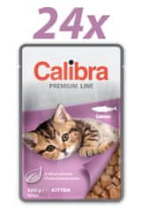 Calibra Kitten, mokra hrana za mačke, losos, 24 x 100 g