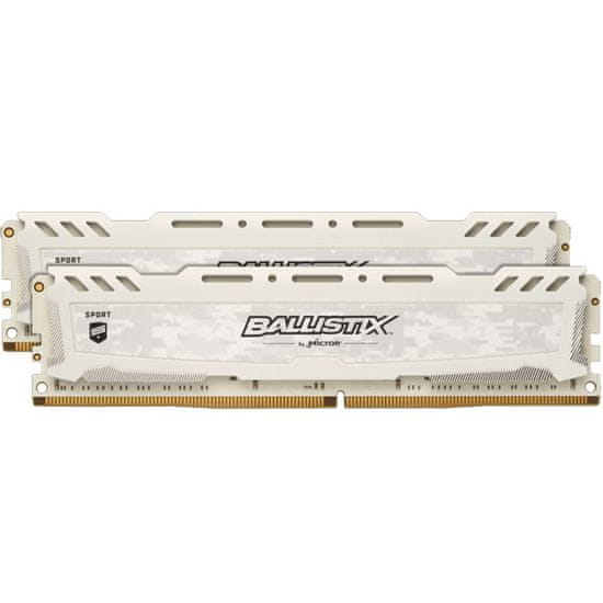 Crucial Ballistix Sport LT memorija (RAM), DDR4, 16GB (2x8GB), PC4-25600/3200MHz, CL16 SR x8, bel (BLS2K8G4D32AESCK)