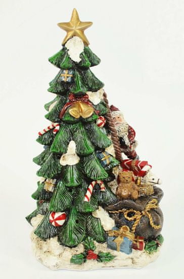 DUE ESSE Sjajno božićno drvce 25 cm, poliresin