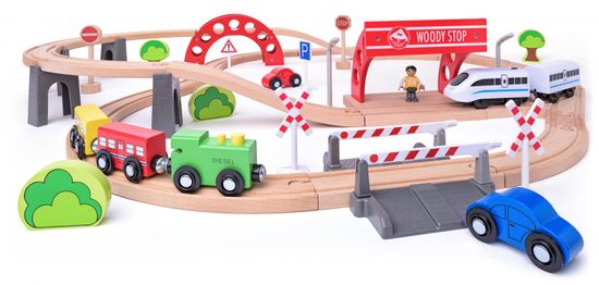 Woody željeznica, električni vlak i šina za vijadukt