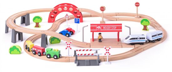Woody željeznica, električni vlak i šina za vijadukt